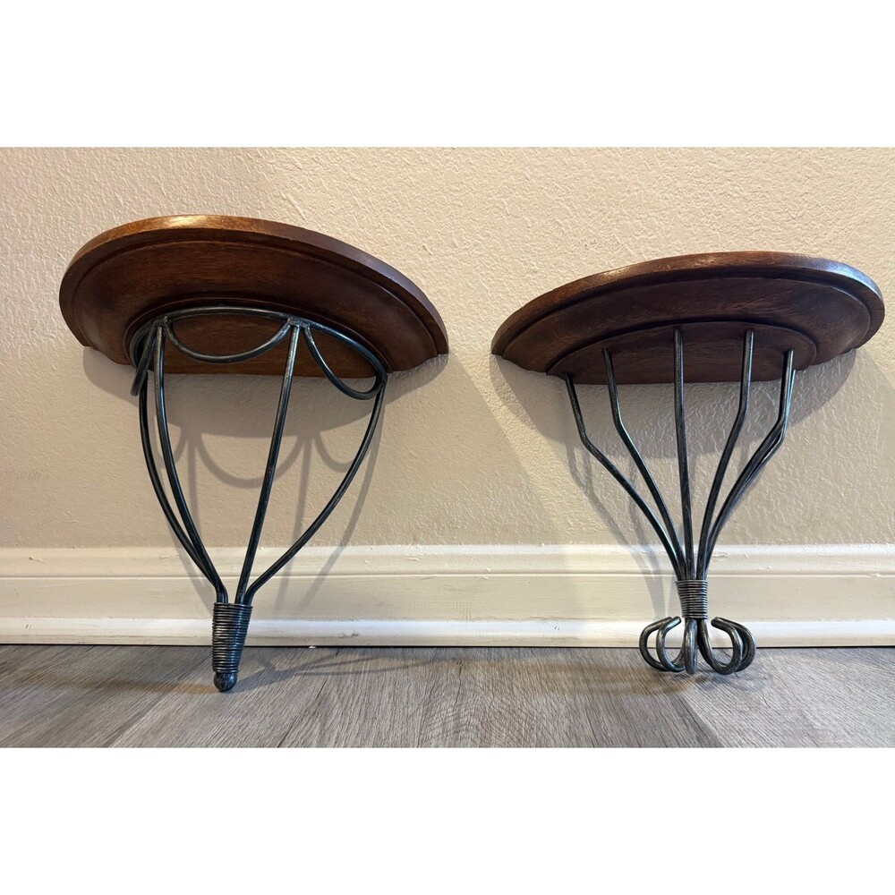 Iron And Wood Wall Mountable  Shelf Set Of 2  Excellent Condition